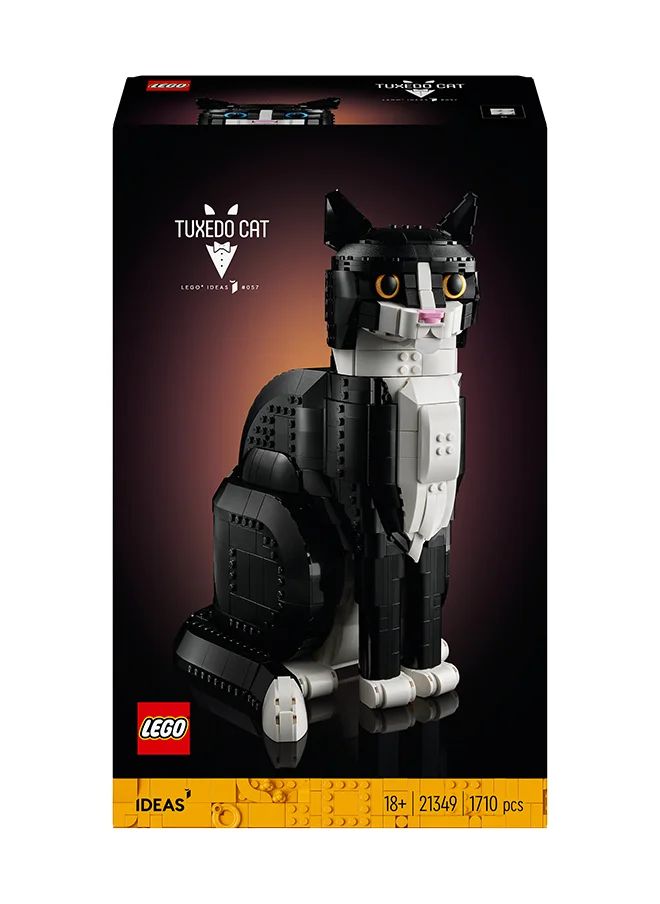 ليغو Ideas Tuxedo Cat Set, Model Statue Kit For Adults To Build, Creative Activity, Home Or Office Décor Decoration, Gift Idea For Women, Men, Her Or Him (1,710 Pieces) 21349