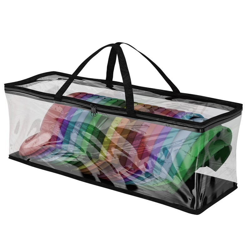 Houseables Hat Storage For Baseball Caps Hat Organizer Baseball Cap Organizer Case Holder Box Bag Container Keeper Estuche para Gorras Tote Travel Carrier For Men Fitted Plastic Clear Fits 22 