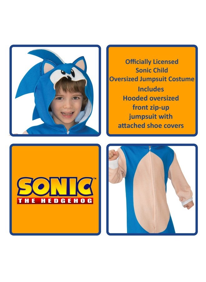 Rubies Rubies Sonic Oversized Jumpsuit Kid's Costume for Themed Parties and Halloween, Small - Image 1