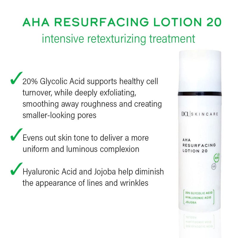 DCL Skincare AHA Resurfacing Lotion 20 with 20% Glycolic Acid, 1.7 Fl oz - Image 4