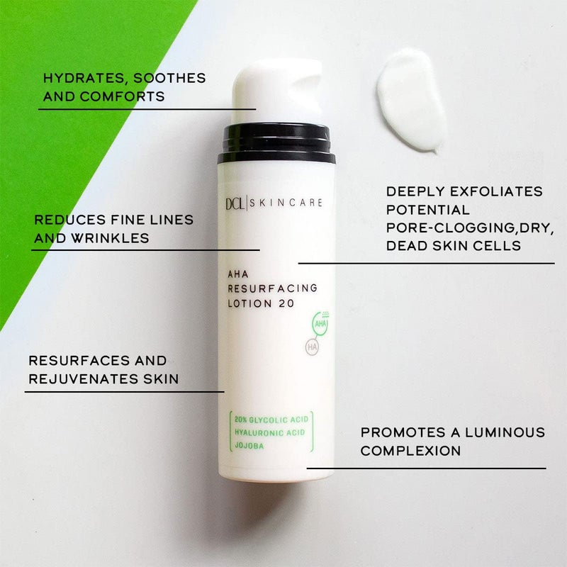 DCL Skincare AHA Resurfacing Lotion 20 with 20% Glycolic Acid, 1.7 Fl oz - Image 3