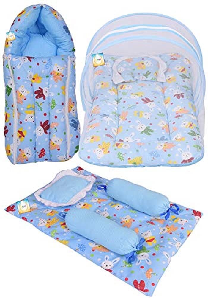 Bantoo Baby Bed New Born Baby Bedding Set Baby Sleeping Bag Carry Bag Baby Beds Mattress Nest Bed Mosquito Net Sleeping Carrier Nest Infants Gift Combo 06 M 3PCS Set - Image 1