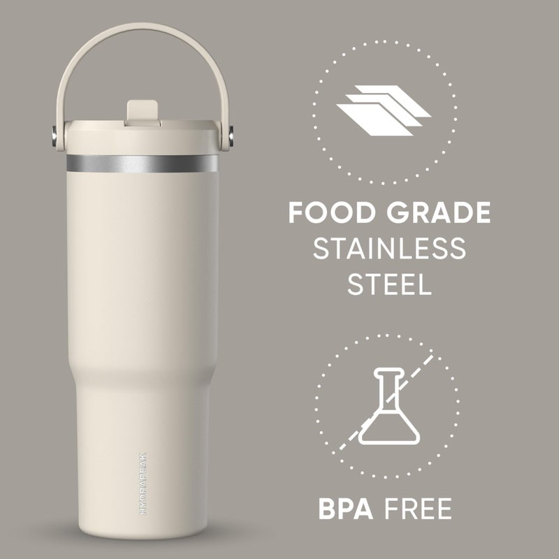 Hydrapeak Nomad 32 oz Tumbler with Handle and Straw Lid, Leakproof, Double Insulated, 32oz Cup Stainless Steel (Stone) - Image 3