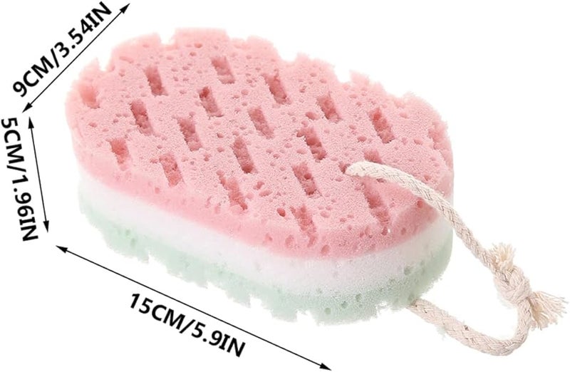 4Pcs Dual Sided Exfoliating Shower Scrubber Sponge For Body Cleaning And Gentle Massage - Image 5
