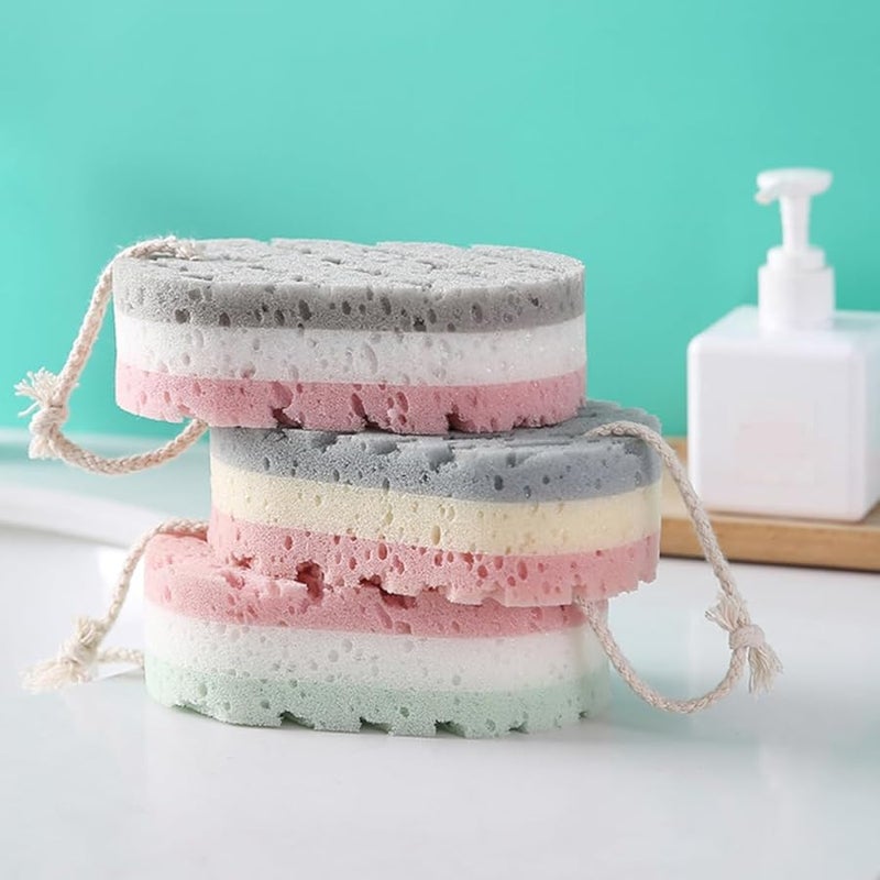 4Pcs Dual Sided Exfoliating Shower Scrubber Sponge For Body Cleaning And Gentle Massage - Image 3