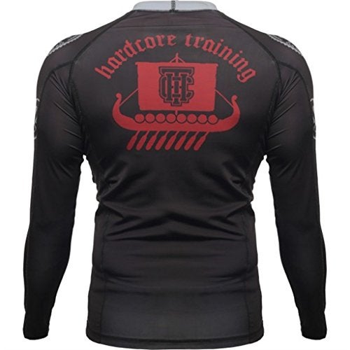 Hardcore Training ardcore Training Viking 2.0 Men's Rash Guard Compression Long Sleeve MMA No-Gi Tight BJJ Grappling Base Layer Fitness Grey - Image 2