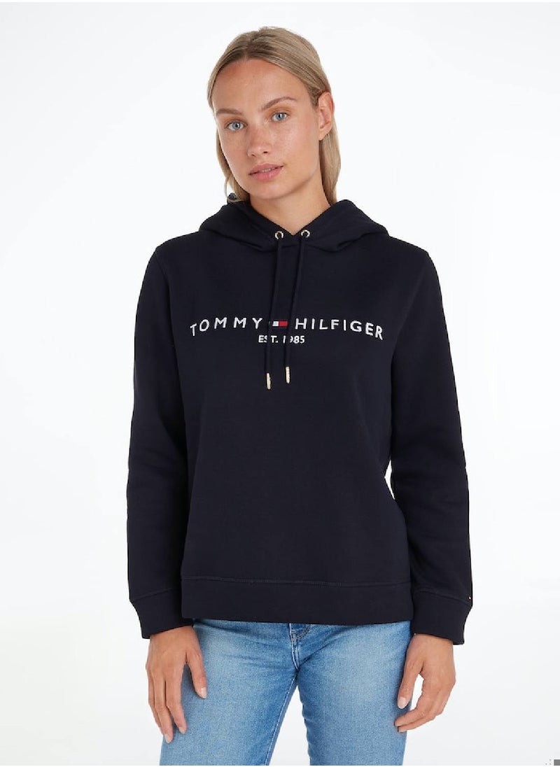 Women's Essential Logo Hoody Sweatshirt, Navy - pzsku/Z9FD0B44F0DCF80DCC59BZ/45/_/1723743668/44ba170a-573f-400d-a463-ec7461a14b20