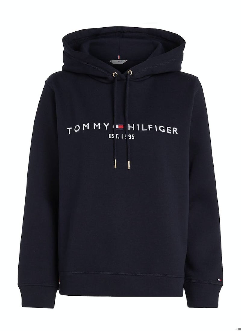 Women's Essential Logo Hoody Sweatshirt, Navy - pzsku/Z9FD0B44F0DCF80DCC59BZ/45/_/1723743670/352cd986-9d55-4f37-b4f5-374373bab841