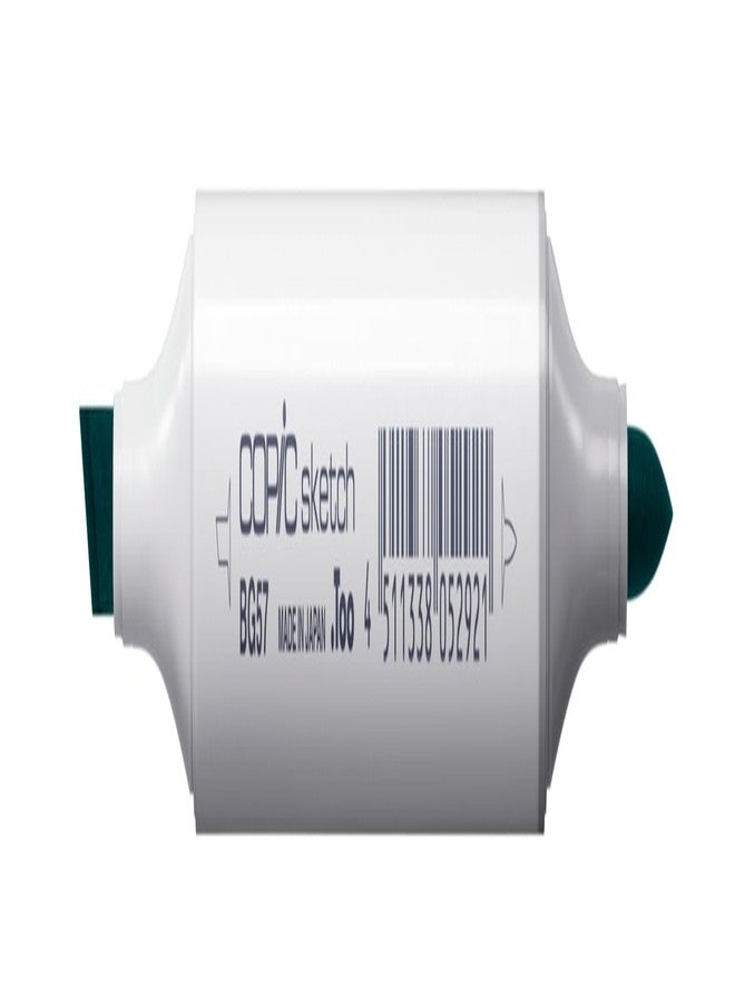 Copic Sketch Marker, Oval Shaped Barrel, Medium Broad and Super Brush Nibs, BG57 Jasper (BG57-S) - Image 2