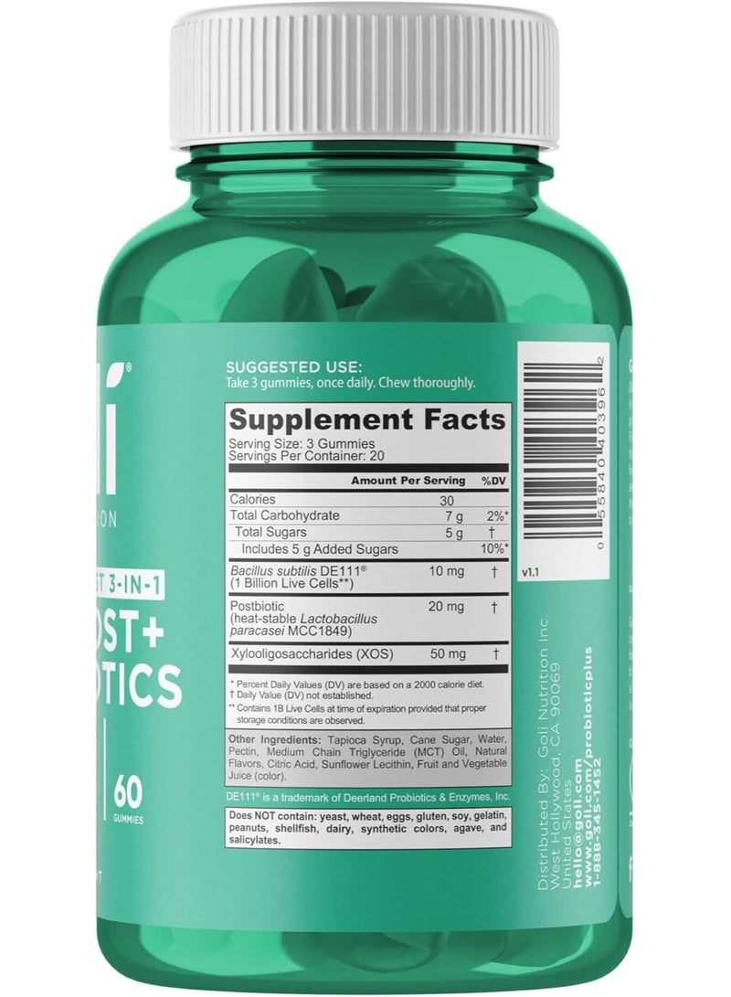 Goli جولاي بروبيوتيكز قبل وبعد جوميز 60 قطعة/180 جرام - Image 2