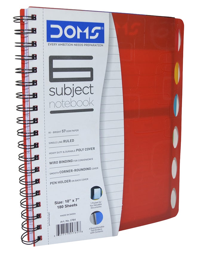 DOMS 1784 B5 6 SUBJECT NOTEBOOK 180 SHEETS - Image 2