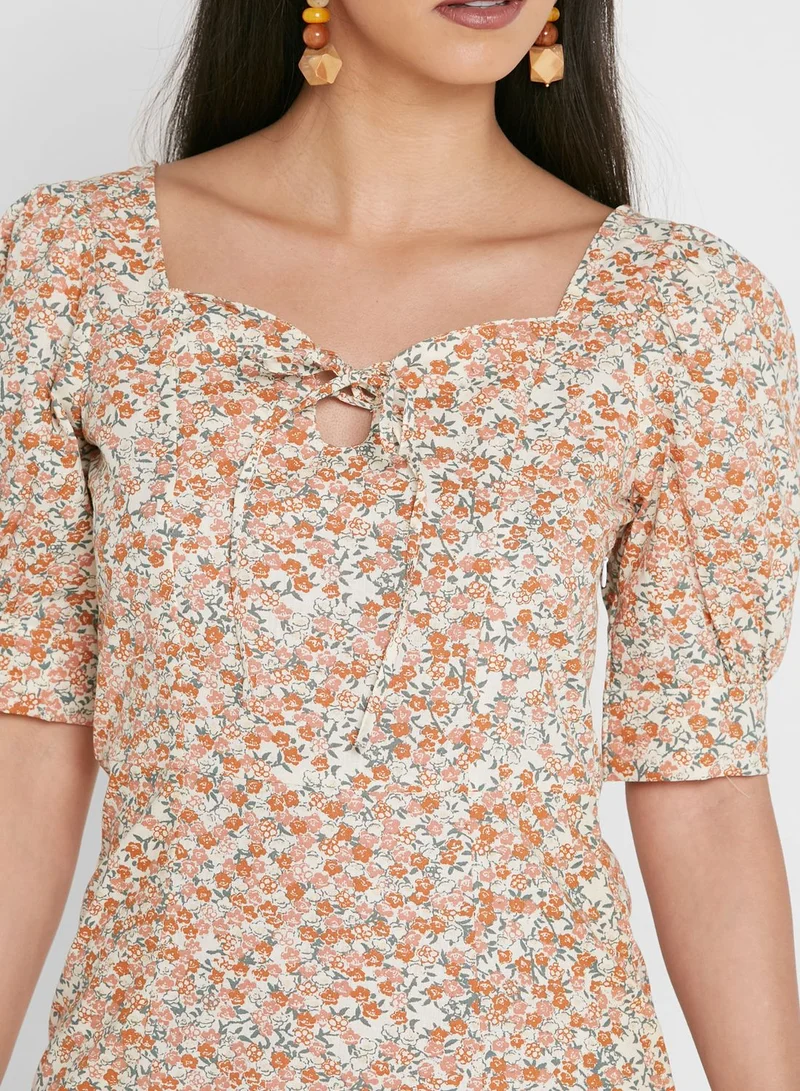 THE VANCA Sweetheart Neck Ruffle Hem Dress