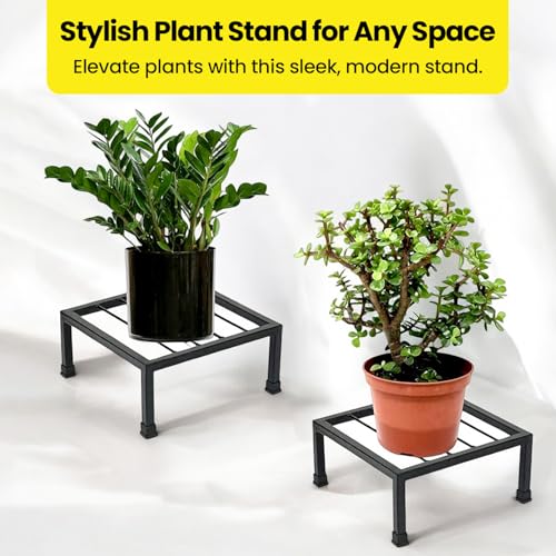 WonderStand Magnus Thick Metal Plant Stand for Balcony (Square) | Pots Planter Stand for Indoor & Outdoor Garden (Set of 2,Black) - Image 4