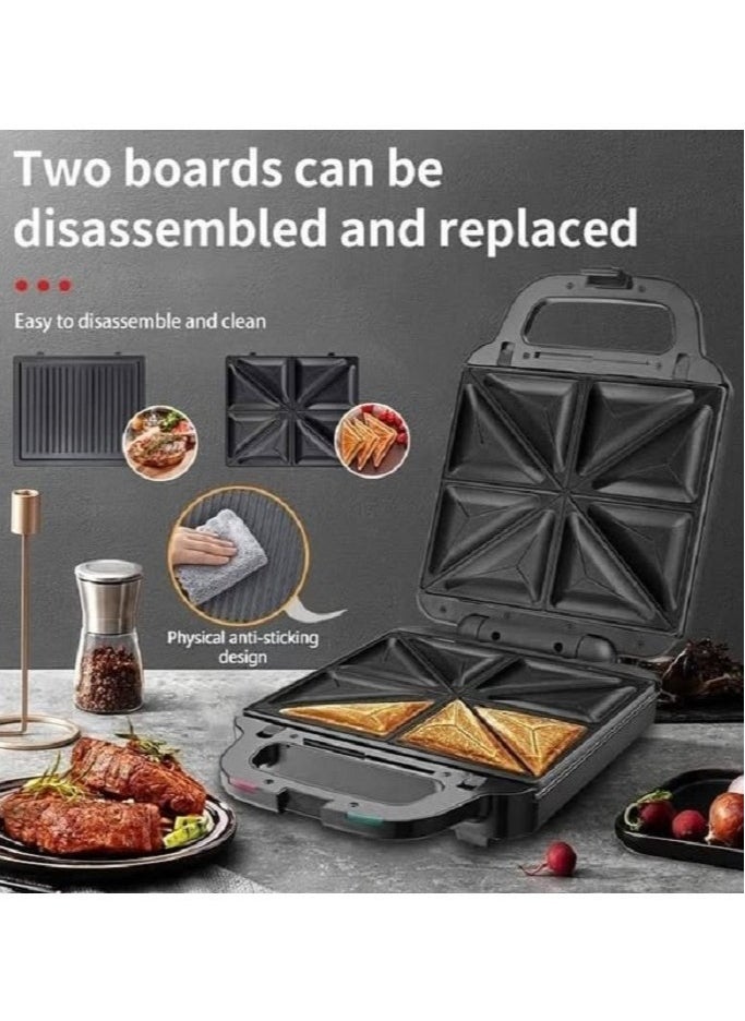 sokany sk-08062 Sokany Sandwich Maker 2-in-1, 1400W – Electric Sandwich Press with Removable Plates for Waffles, Toasts, and Grilled Sandwiches  - Image 4