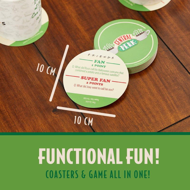 Paladone Friends TV Show Central Perk Trivia Coasters, Set of 20 Drink Coasters with 40 Questions - Image 4
