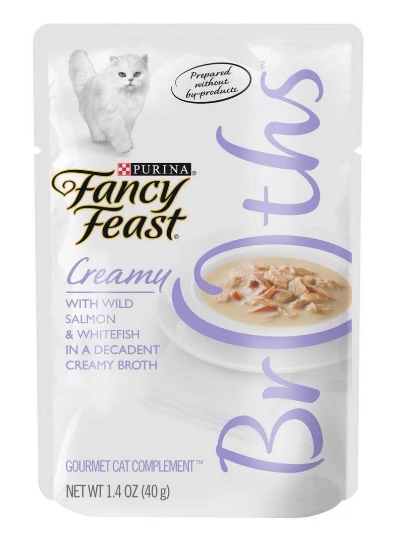 Fancy Feast - Purina Fancy Feast Broths Salmon & Whitefish Wet Cat Food 40g - Image 1