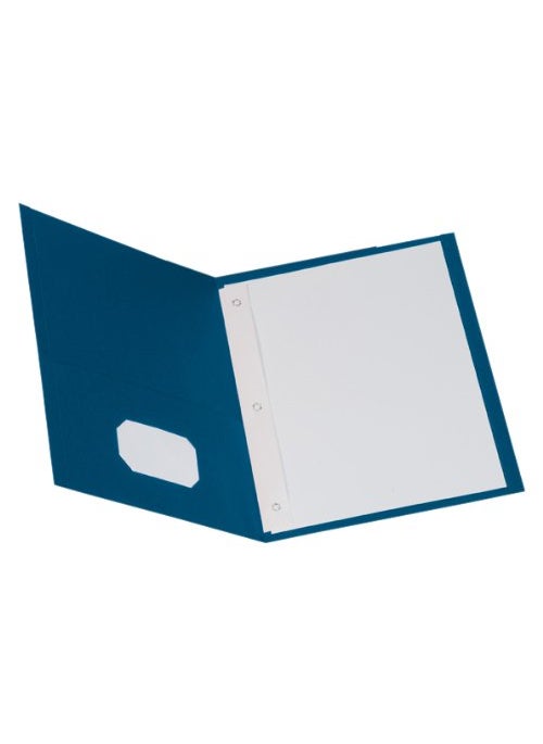 Oxford Oxford Two-Pocket Portfolios w/Fasteners, Blue, Letter Size, 10 per Pack, (57772)  - Image 2