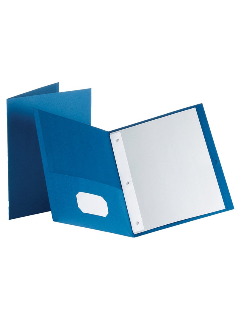 Oxford Oxford Two-Pocket Portfolios w/Fasteners, Blue, Letter Size, 10 per Pack, (57772)  - Image 1