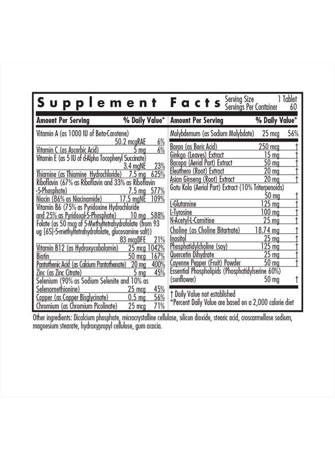 Allergy Research Group - Brainstorm - Brain Support, Neurotransmitter, Nootropics - 60 Tablets - Image 1