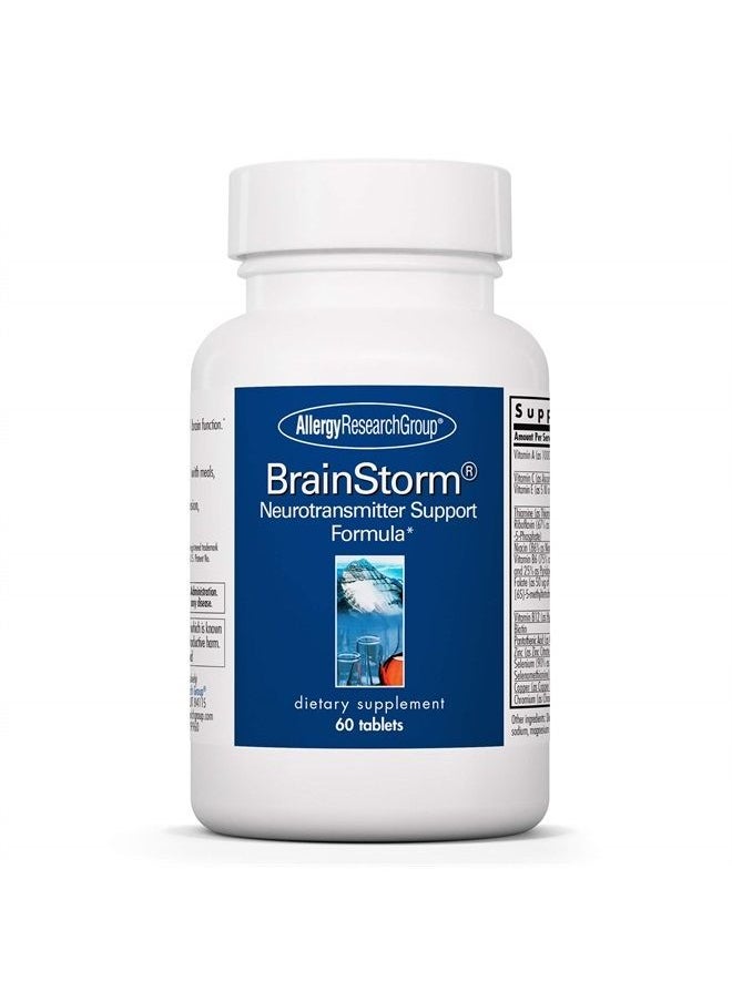 Allergy Research Group - Brainstorm - Brain Support, Neurotransmitter, Nootropics - 60 Tablets - Image 1