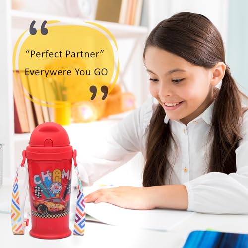 Jaypee Zippy Inner Stainless Steel 275 ml Red Disney Character Printed PU Insulated Water Bottle for Kids|Rustproof & Leakproof Bottle|Ideal for School & Travel - Image 5