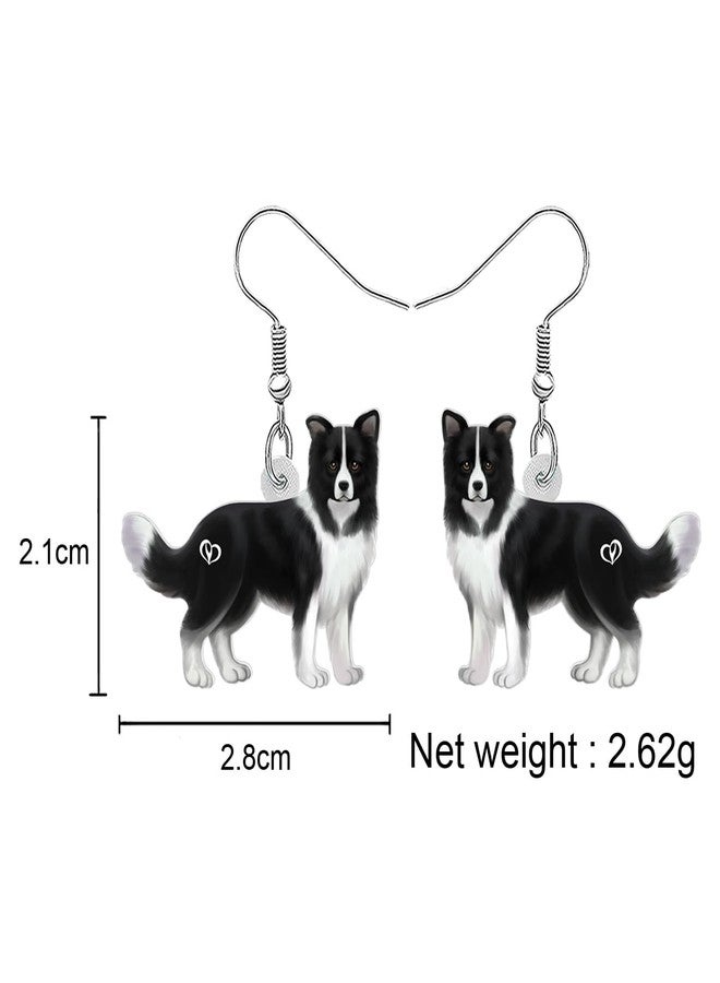 BONSNY Acrylic Dangling Novelty Fun Adorable Cute Dog Breeds Pets Border collie Earrings Hypoallergenic Designer Jewelry Gifts For Women (Border collie) - Image 5