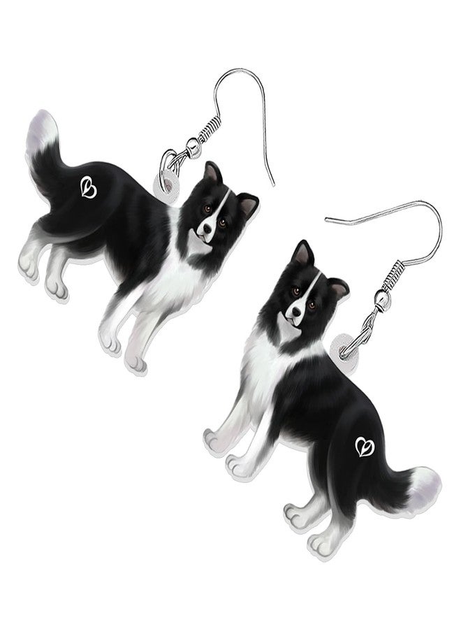BONSNY Acrylic Dangling Novelty Fun Adorable Cute Dog Breeds Pets Border collie Earrings Hypoallergenic Designer Jewelry Gifts For Women (Border collie) - Image 3