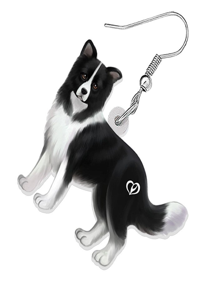 BONSNY Acrylic Dangling Novelty Fun Adorable Cute Dog Breeds Pets Border collie Earrings Hypoallergenic Designer Jewelry Gifts For Women (Border collie) - Image 4