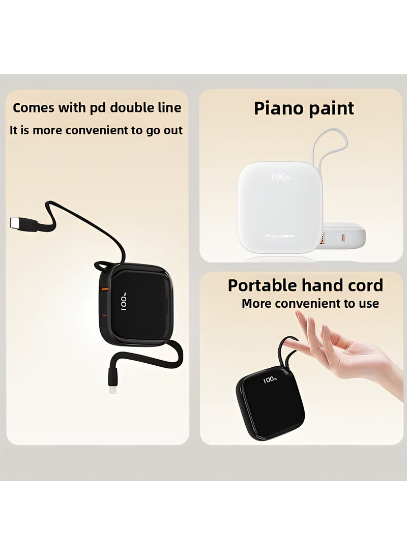 سمارت لينك باور بانك محمول بسعة 10000 مللي أمبير، شحن سريع 22.5 واط، مزود بكيبل لايتنينج و Type-C مدمجين وشاشة ليد لمعرفة مستوى الشحن - أسود - Image 5