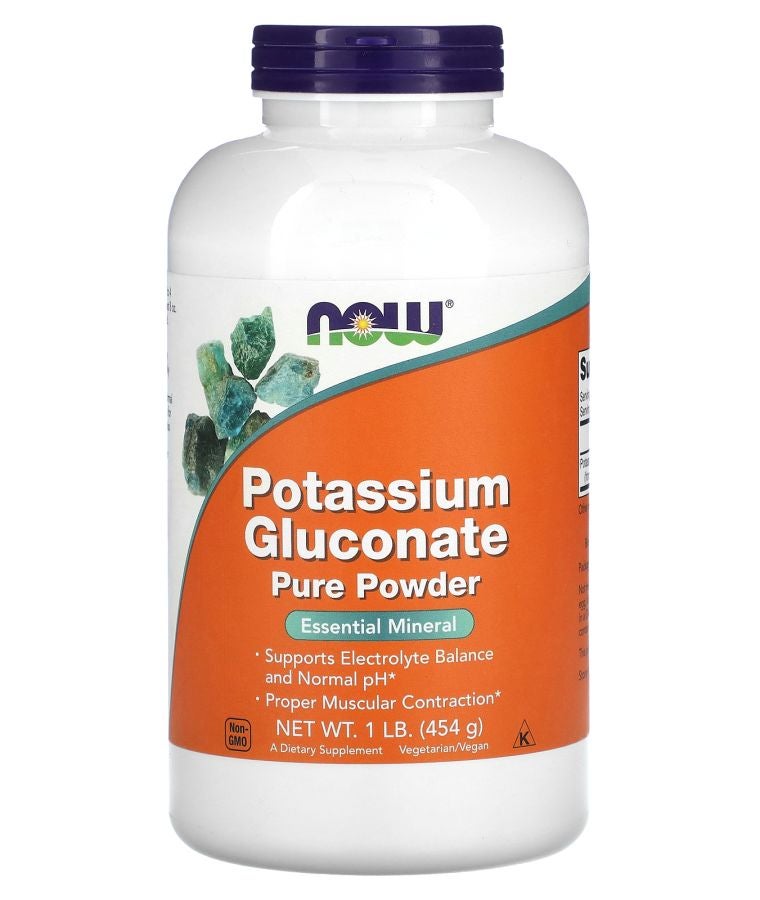 now Potassium Gluconate Pure Powder 1 lb (454 g)