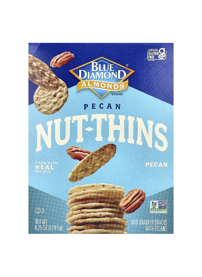 Blue Diamond Blue Diamond, Pecan Nut-Thins, Rice Cracker Snacks with Pecans, 4.25 oz (120.5 g)  - Image 1