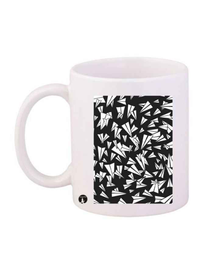 RKN Paper Planes Printed Coffee Mug White/Black - Image 2