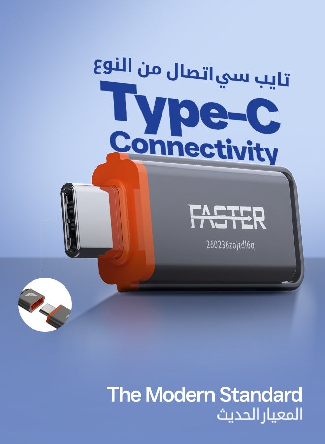 Faster USB Type-C Flash Drive 512GB, USB 3.2 Gen 1 Memory Stick, Up to 120MB/s Read Speed, Aluminium Metal Thumb Drive with Cap, Portable Storage for Laptops, Tablets & OTG Devices - Image 5