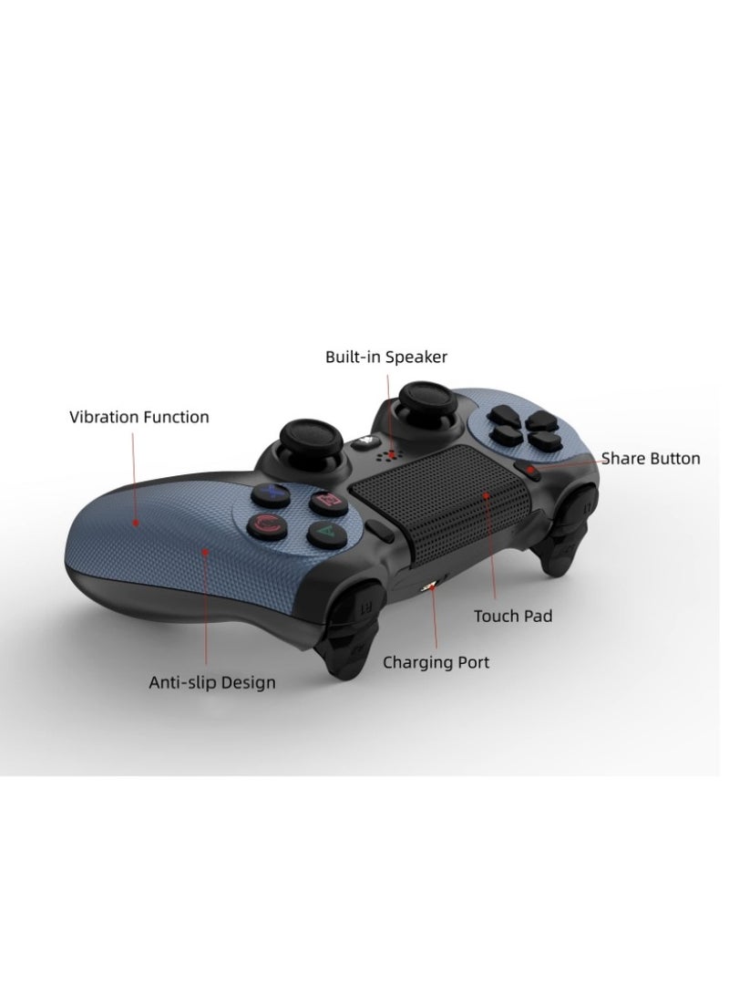 Wireless Controller for PS4/PS4 Slim/PS4 Pro/PC Anti-Slip Playstation 4 Gamepad Hand Joystick with USB Cable  Dual Vibration  Clickable Touchpad  Audio Function  LED Light - Image 2