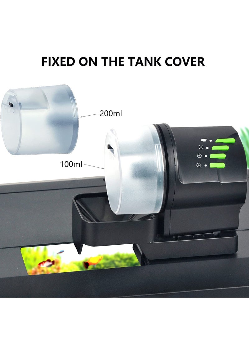 SYOSI Automatic Fish Feeder with Dual Power Options, USB and Battery Operated, Programmable Food Dispenser, Suitable for Aquariums and Turtle Tanks, Includes Feeding Ring and Adjustable Timer Settings  - Image 4
