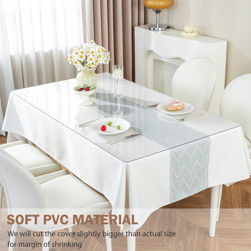 LovePads Clear Table Cover Protector 40 x 84 Inch, 1.5mm Thick Plastic Table Cover, Table Protector for Dining Room Table, Waterproof Vinyl Tablecloth Table Pad Mat for Kitchen, Dresser, Writing Desk - Image 4