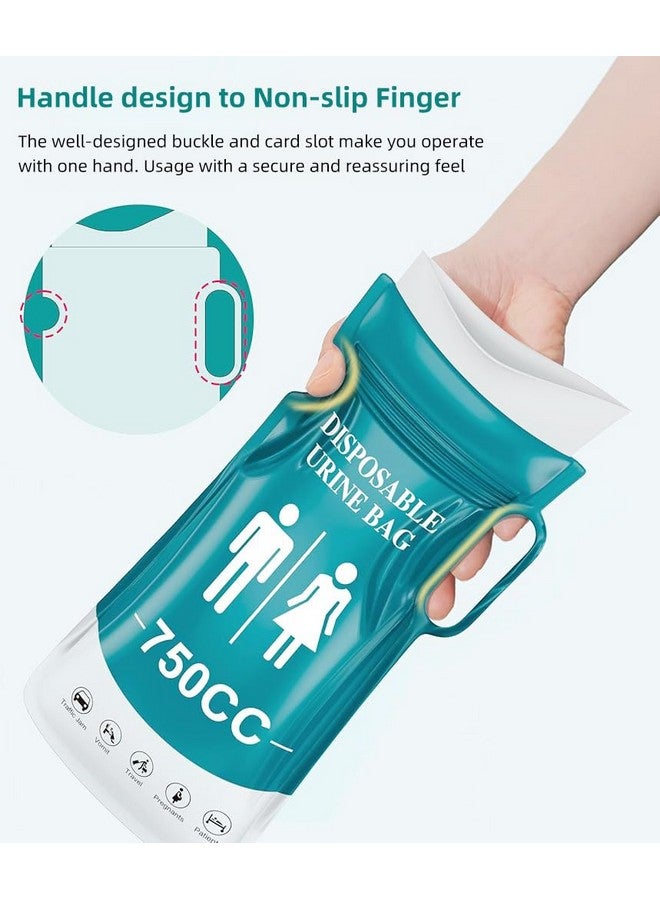 Proberos حقائب بول قابلة للتصرف من بروبرس® 5 قطع مع مقبض، 750 مل حقائب بول PE مع سحاب، حقيبة بول طارئة للجنسين للقيادة في الهواء الطلق والتخييم، 13x27 سم - Image 2