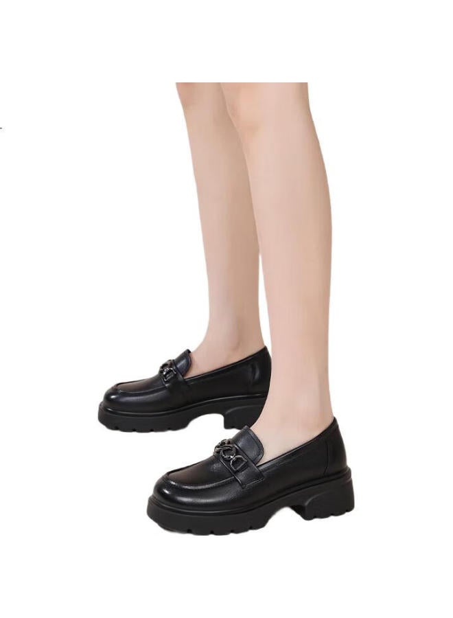 Red Dragonfly Women'S Single Shoes Jk Leather Shoes Women'S Shoes Lolita Thick-Soled Increased Mary Jane Shoes Wtb152711 Black 36 - Image 2