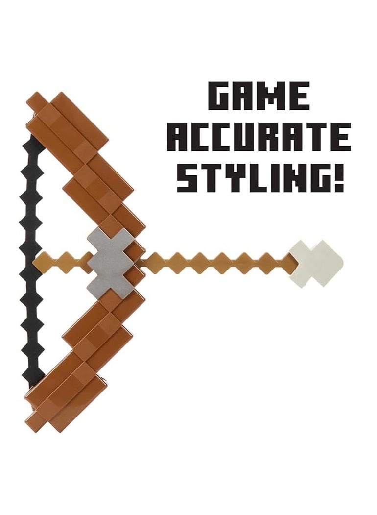 عام أقواس وسهام Minecraft HHW16 مع الأضواء والأصوات، ألعاب فيديو أصلية بتصميم بمظهر بيكسل لتمثيل الأدوار، هدايا قابلة للجمع لمحبي اللعبة من عمر 6 سنوات. - Image 2