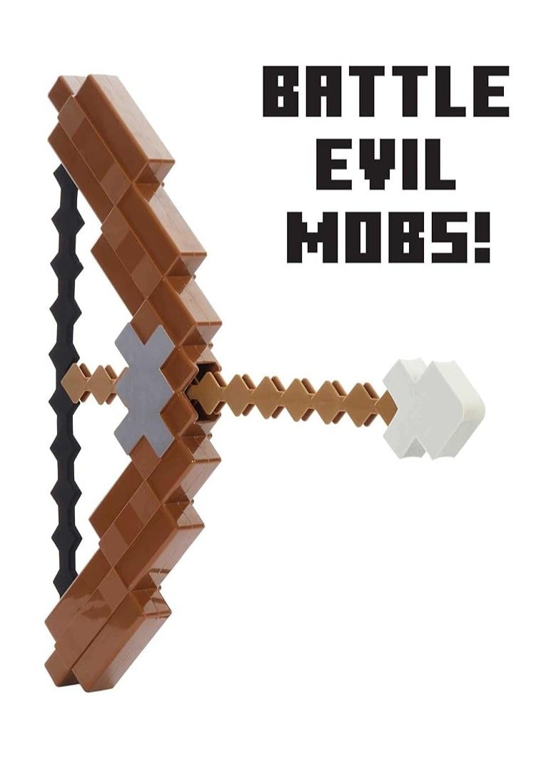 عام أقواس وسهام Minecraft HHW16 مع الأضواء والأصوات، ألعاب فيديو أصلية بتصميم بمظهر بيكسل لتمثيل الأدوار، هدايا قابلة للجمع لمحبي اللعبة من عمر 6 سنوات. - Image 4