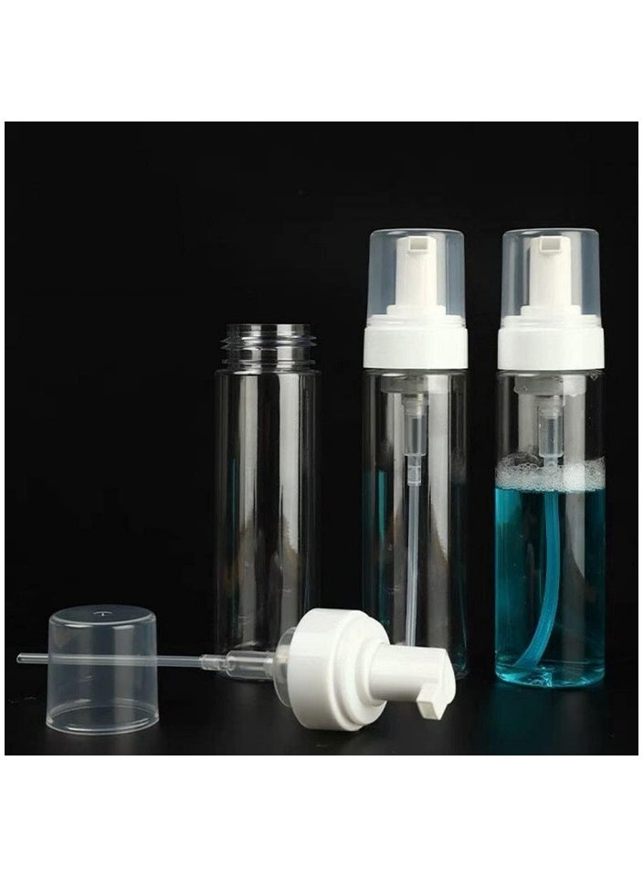 Foaming Dispenser Bottle 7oz Transparent Empty Spray Bottles 2Pcs Plastic Foam Pump Bottle Travel Soap Bottle Portable Foam Bottle (200ml)  - Image 2