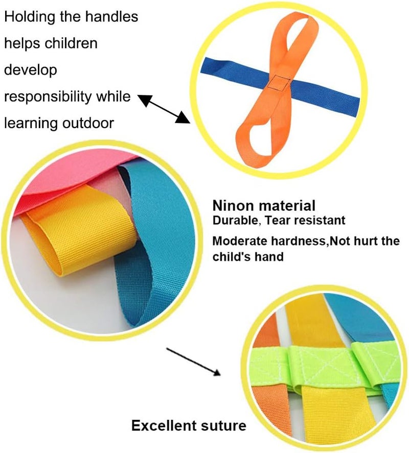 Lainrrew Walking Rope with 12 Colorful Handles - Outdoor Safety Rope for Preschool & Kindergarten Kids (Blue) - Image 4