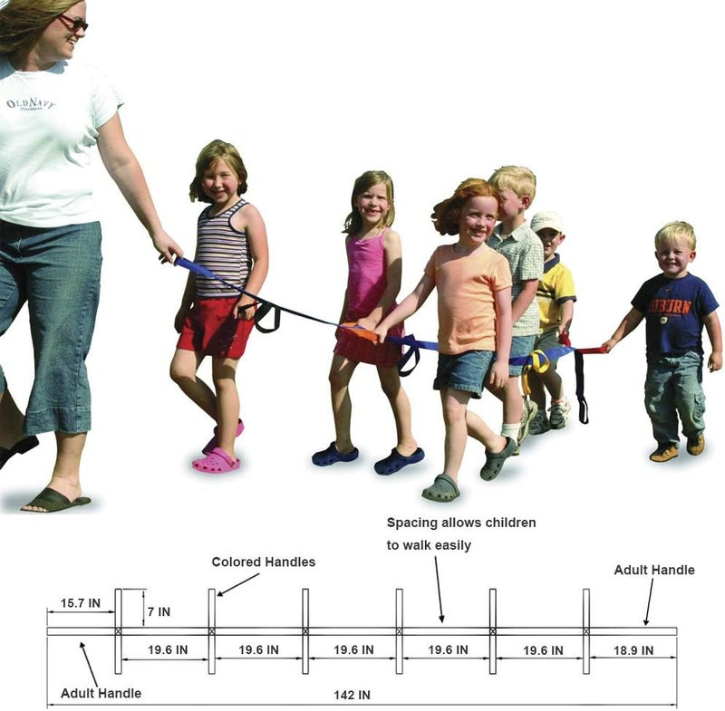 Lainrrew Walking Rope with 12 Colorful Handles - Outdoor Safety Rope for Preschool & Kindergarten Kids (Blue) - Image 5