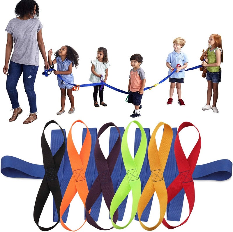 Lainrrew Walking Rope with 12 Colorful Handles - Outdoor Safety Rope for Preschool & Kindergarten Kids (Blue) - Image 1