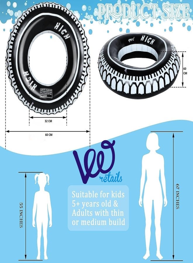 VWretails Inflatable Tyre Tube and Swim Ring for Swimming and Floating for Kids Babies On Water of Pool and Beach Fun and Learning of Swim for Toddlers. (Small 60 CM) - Image 2