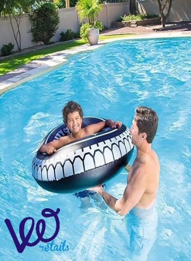 VWretails Inflatable Tyre Tube and Swim Ring for Swimming and Floating for Kids Babies On Water of Pool and Beach Fun and Learning of Swim for Toddlers. (Small 60 CM) - Image 3