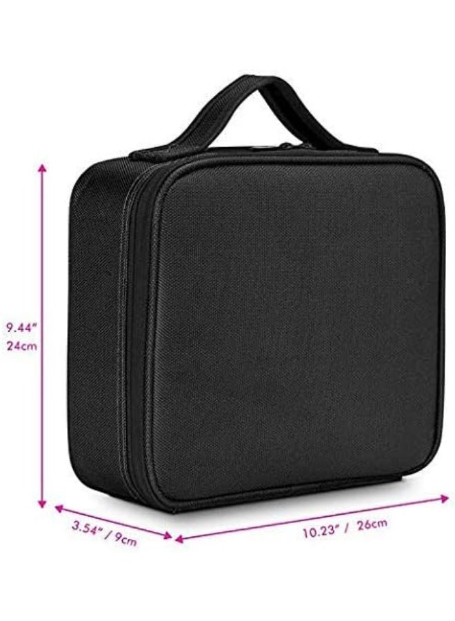 حقيبة تخزين مستحضرات التجميل، حقيبة مستحضرات تجميل احترافية محمولة، حقيبة تخزين فرش أدوات الزينة مع فواصل قابلة للتعديل - Image 4