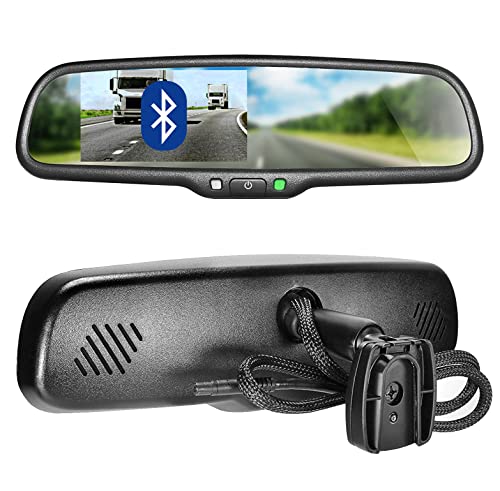 Master Tailgaters 10.5" OEM Rear View Mirror with 4.3" LCD Screen + Bluetooth Enabled | Rearview Universal Fit Mount | Auto Adjusting Brightness LCD | Anti Glare | Full Original Mirror Replacement - Image 1