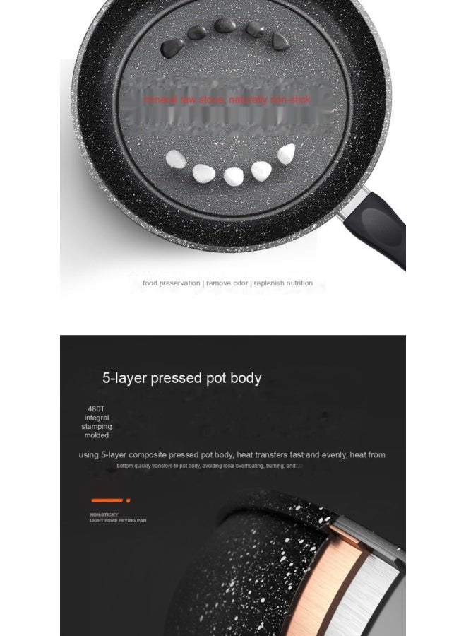 NeeMee Non-stick stone frying pan, home-use flat-bottom pan, compatible with all stoves, pancake pan, potsticker pan, flat pan - Image 2
