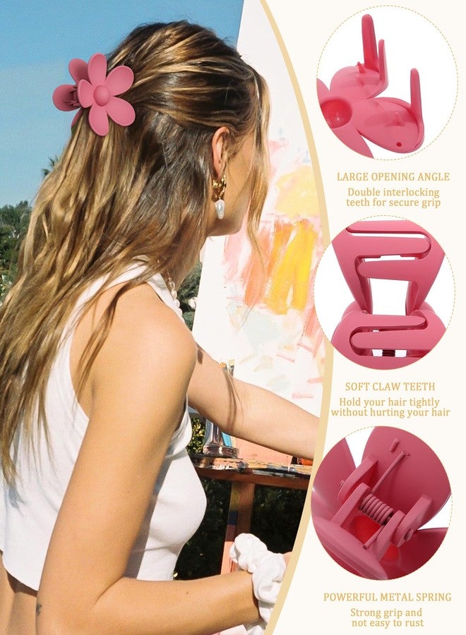 HAIMEIKANG 6 PCS Hair Claw Clips - Matte Flower, Heart, Butterfly Hair Claw Clips for Women Girls - Non-Slip and Strong Hold for Thin/Medium/Thick Hair - Image 3